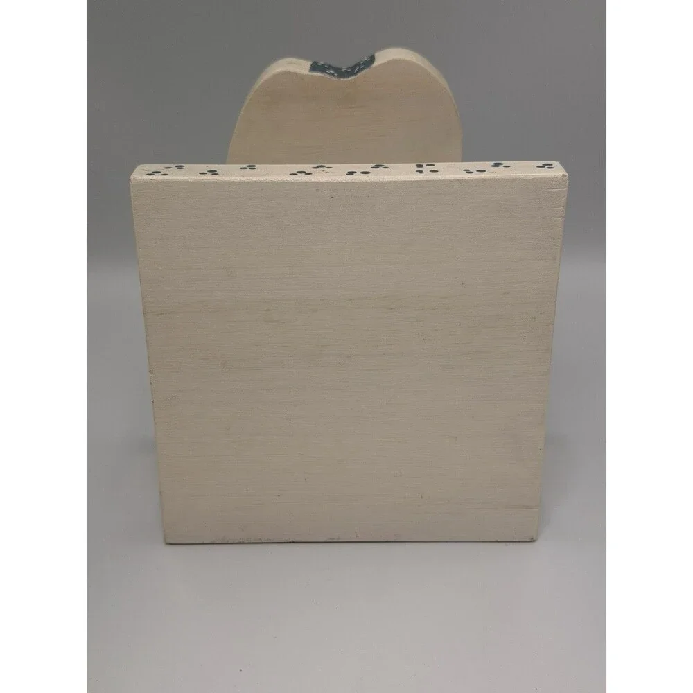 Vintage Bunny Napkin Letter Holder Wood Cottagecore Country Grandma Kitchen 90s